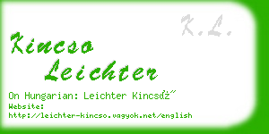 kincso leichter business card